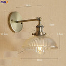 Axyaa Vintage Brass Swing Arm Wall Sconce Glass Industrial Wall Light