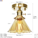 Axyaa Nordic Glass Ball Copper Ceiling Light Fixture Vintage LED Lamp