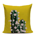Axyaa Yellow Cactus Watercolor Cushion Cover Farmhouse Decor Pillowcase
