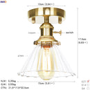 Axyaa Nordic Glass Ball Copper Ceiling Light Fixture Vintage LED Lamp