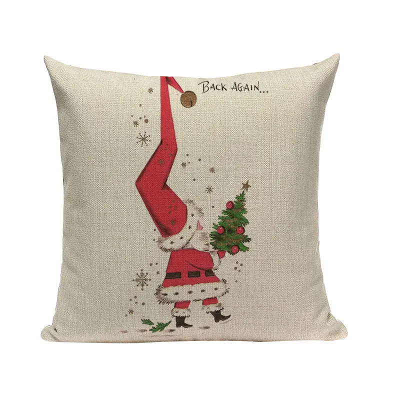 Axyaa Christmas Cushion Cover: Festive Square Pillow Case for Home Xmas Ambience