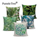 Axyaa Tree Green Cushion Cover: Green Decorative Flower Sofa Car Pillow