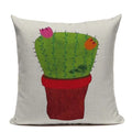 Axyaa Yellow Cactus Watercolor Cushion Cover Farmhouse Decor Pillowcase