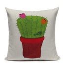 Axyaa Yellow Cactus Watercolor Cushion Cover Farmhouse Decor Pillowcase
