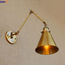 Axyaa Vintage Industrial Swing Arm Wall Lamp Gold Copper LED Sconce