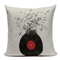 Axyaa Music Series High Quality Cotton Linen Cushion Cover Pillow Case