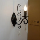 Retro Loft Wall Lamp White Black Iron Crystal Deco Wall Sconce for Axyaa