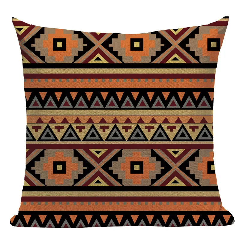 Axyaa Boho Plaid Stripes Pillow Cover 45x45cm Sofa Chair Custom Print Square