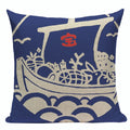 Axyaa Japanese Style Sofa Pillow Cover 45x45cm - Jin Wind and Carp Pattern
