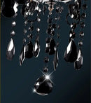 Axyaa Black Crystal Chandelier Lamps with Fabric Lampshades - Modern Style for Home