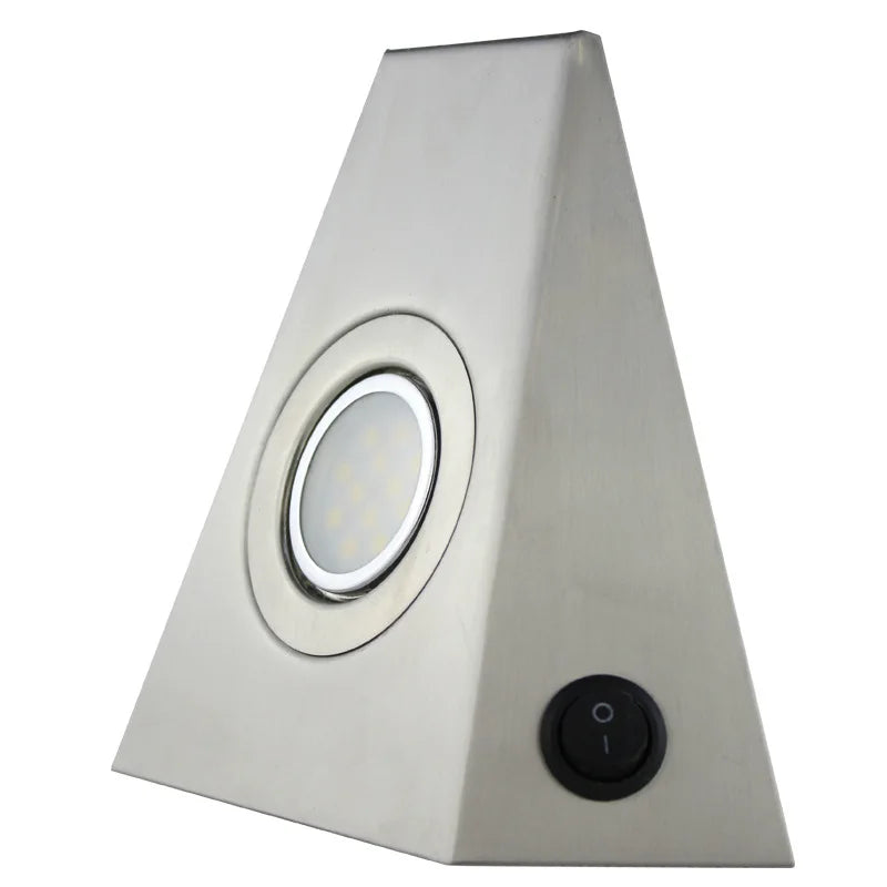 Axyaa Triangle LED Closet Wall Lights Stainless Steel Switch Cabinet Lamp