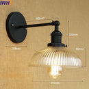 Axyaa Vintage Brass Swing Arm Wall Sconce Glass Industrial Wall Light