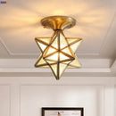 Axyaa Vintage Star Glass Ceiling Lamp LED Light Fixture for Kitchen Balcony Hallway