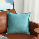 Axyaa Suede Fringed Pillow Case Green Navy Blue Grey Cushion Cover