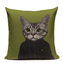 Axyaa Cartoon Cat Cushion Cover: High Quality Linen Sofa Home Decor Pillowcase