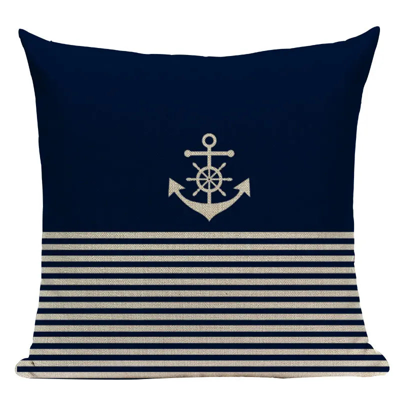 Nautical Anchor Throw Pillow Cover - Axyaa Branded Home Decor Collection