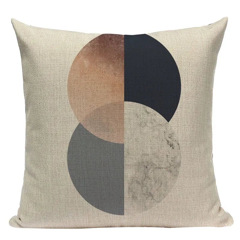 Axyaa Striped Geometric Cushion Cover 45x45cm in Black, Blue