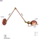 Axyaa Adjustable Swing Arm Wall Lamp Sconce, Vintage Loft Bedroom Lighting