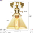 Axyaa Vintage Nordic Glass Ball Ceiling Light Fixture Copper LED Lamp