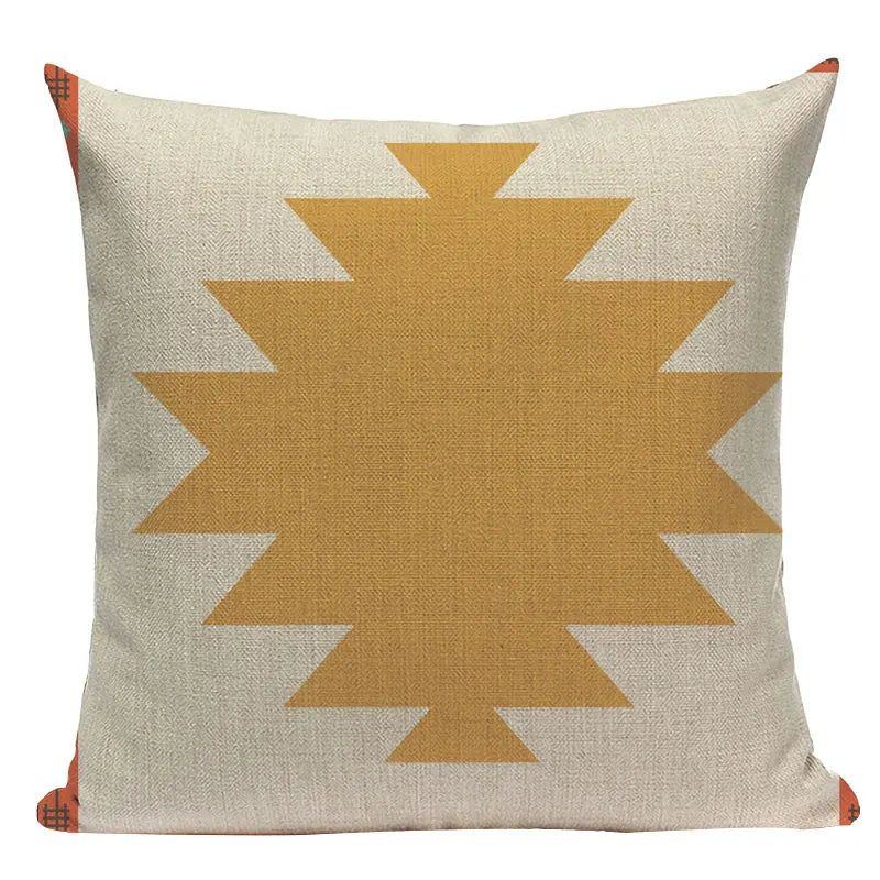 Axyaa Boho Plaid Stripes Pillow Cover 45x45cm Sofa Chair Custom Print Square