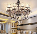Axyaa Modern Smoky Grey Crystal Chandelier for Luxurious Living Spaces