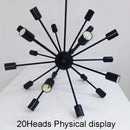 Axyaa Sputnik Pendant Light with 12/16/18/20 Head Edison Bulbs for Industrial Chic Spaces