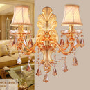 Luxury Gold Crystal Wall Light Indoor, Axyaa Alloy Crystal Candle Wall Lamp with E14 Bulb