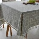 Axya Nordic Cotton Linen Tablecloth with Tassel - Quality Table Cover for Kitchen and Dining