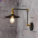 Axyaa Loft Industrial Wall Light Black Swing Arm Vintage LED Edison Wall Lamp