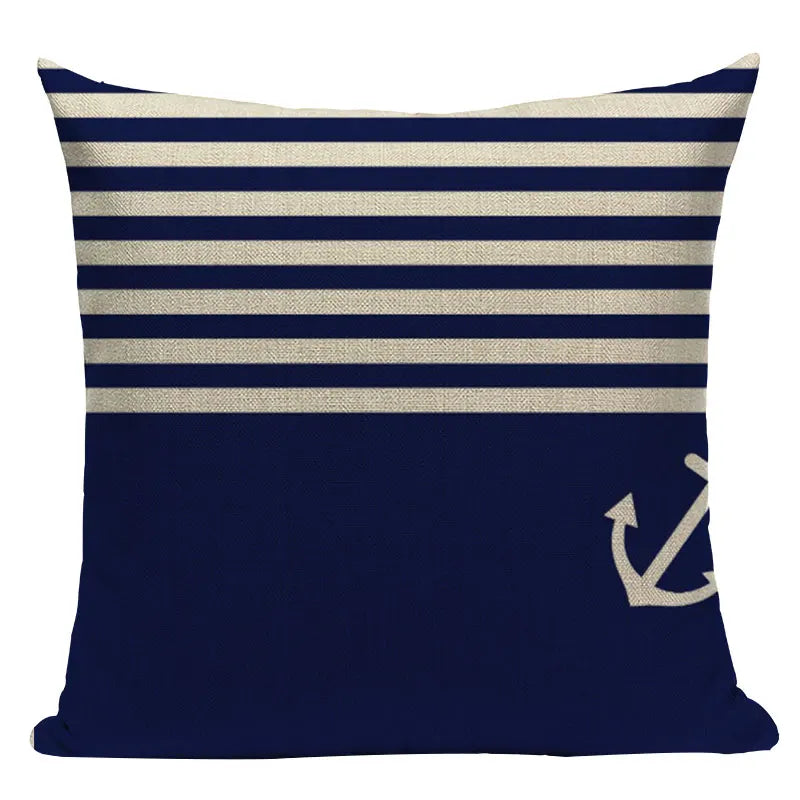 Nautical Anchor Throw Pillow Cover - Axyaa Branded Home Decor Collection