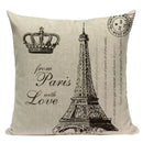 Axyaa London Bridge Paris Eiffel Tower Decorative Printed Throw Pillows