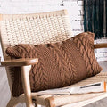 Axyaa Red Peacock Coffee Ivory Knit Cushion Cover 35x65cm for Sofa Bed Decor
