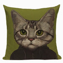 Axyaa Meow Star Cat Cushion Cover 45x45cm - Cute Cartoon Animal Design