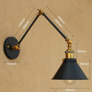 Axyaa Vintage Industrial Swing Arm Wall Lamp Gold Copper LED Sconce