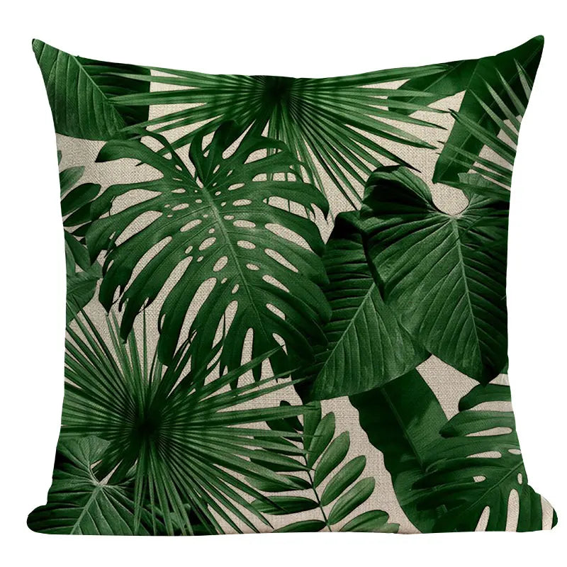 Axyaa Tree Green Cushion Cover: Green Decorative Flower Sofa Car Pillow