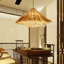 Rattan Bird's Nest Pendant Light | Hand-Woven Hanging Lamp Fixture for Restaurant & Bedroom - Axyaa