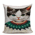 Axyaa Cartoon Cat Cushion Cover: High Quality Linen Sofa Home Decor Pillowcase