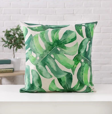 Axyaa Tropical Palm Leaf Cushion Cover 45x45cm