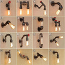 Axyaa Retro Iron Industrial Water Pipe Wall Light, Vintage Style Sconces