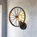 Retro Loft Wheel Wall Lamp by Axyaa - Creative Personality Light for Restaurant, Bar, Bedroom