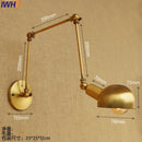 Axyaa Gold Swing Arm Wall Lamp LED Retro Loft Industrial Sconce Light