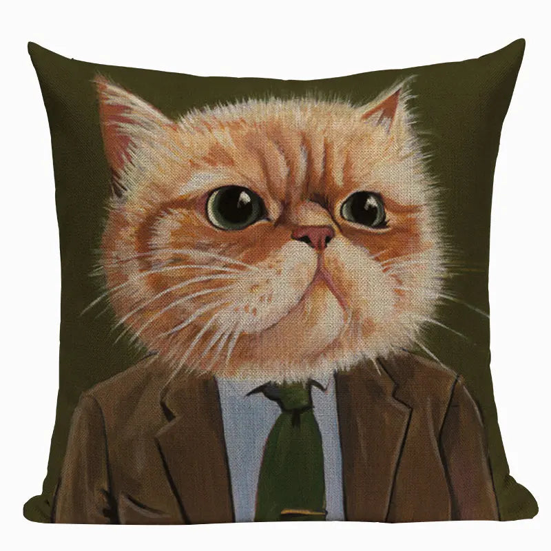 Axyaa Meow Star Cat Cushion Cover 45x45cm - Cute Cartoon Animal Design