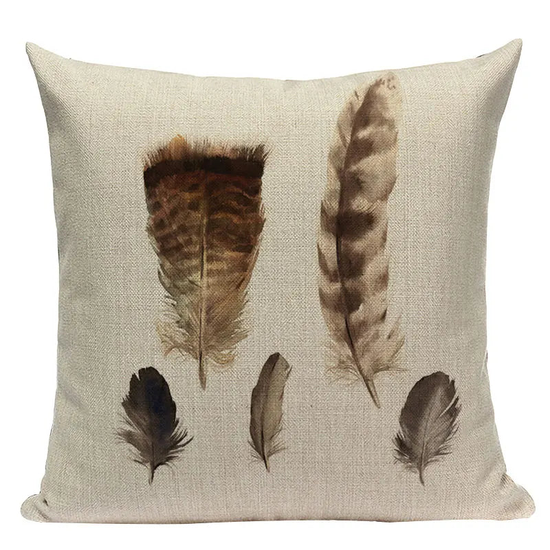 Axyaa Velvet Deer Floral Stripes Pillow Cover for Sofa Beds and Car