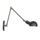 Axyaa Vintage Adjustable Swing Arm Wall Lamp White Brass