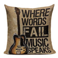 Axyaa Music Series High Quality Cotton Linen Cushion Cover Pillow Case