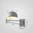 Axyaa Modern Metal Wall Lamp with Scalable Long Arm for Bedside, Work, and Reading