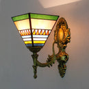 Stained Glass Lampshade Butterfly Pyramid Wall Lamp by Axyaa