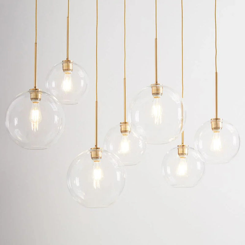 Axyaa Modern Glass Ball Pendant Light Gradient Hanging Lamp for Dining and Living Room