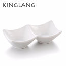 Axya™ Melamine White Soy Sauce Dish with Compartments