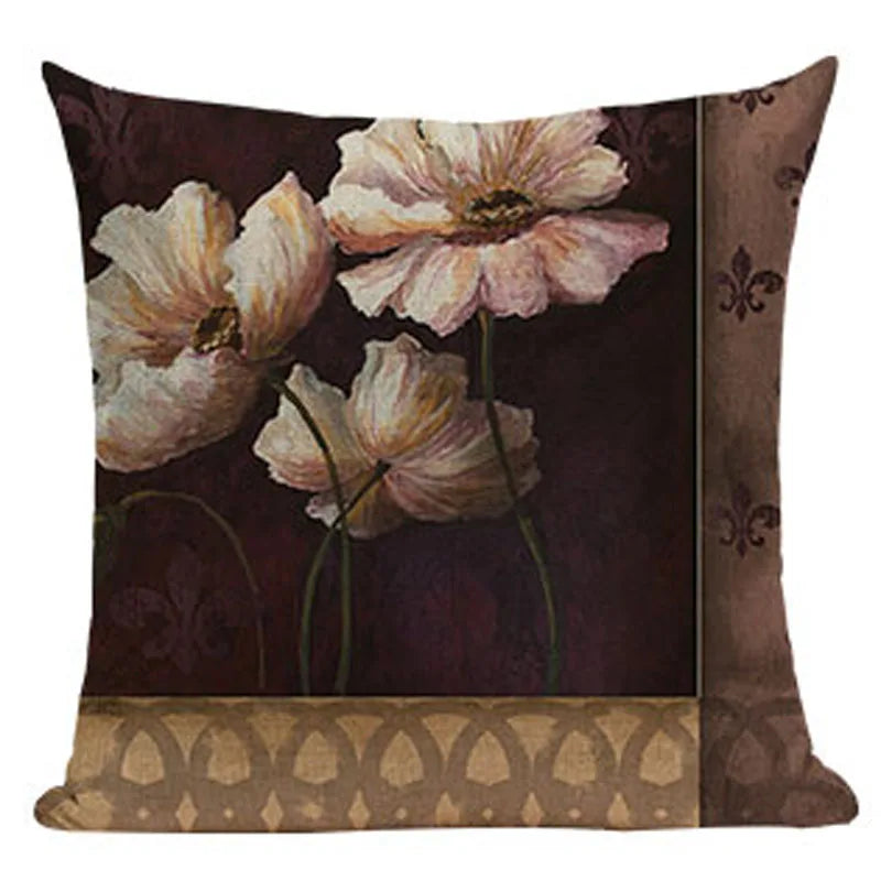 Retro Flower Cushion Cover - Axyaa Brand - Home Decor Luxury Pillows